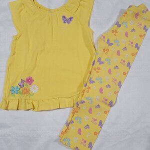 Gymboree Butterfly Blossoms VGUC 5T leggings/Top set. Mixed Bin Z33